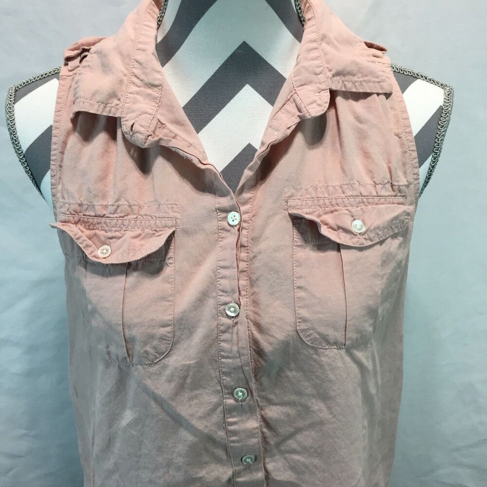 J Crew Womens Sleeveless Blouse Tunic Top Sheer XS A2